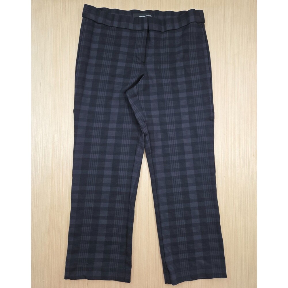 Amanda + Chelsea Women's Black Gray Plaid Capri Crop Dress Pants Size 10